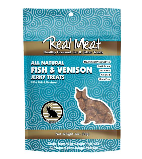 The Real Meat Company All Natural Fish & Venison Jerky Cat Treats