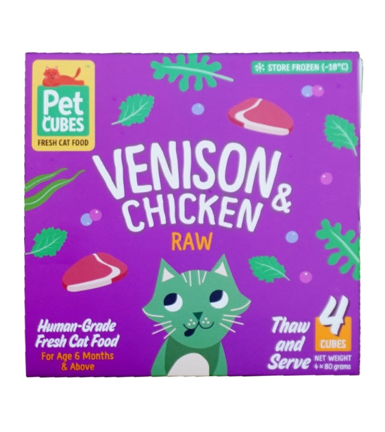 PetCubes Venison & Chicken Raw Cat Food