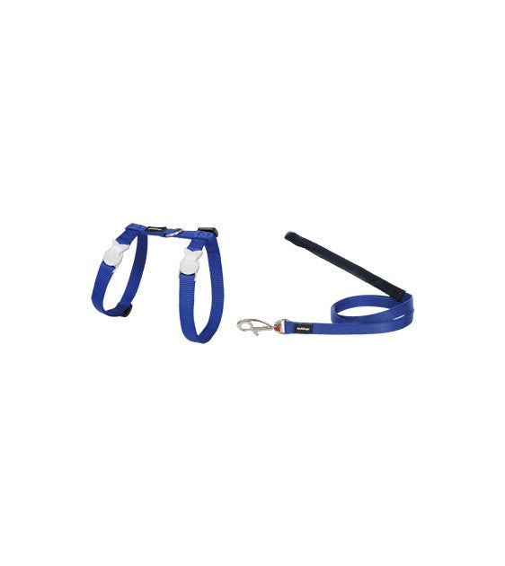 Red Dingo Classic Cat Harness and Lead (Dark Blue)