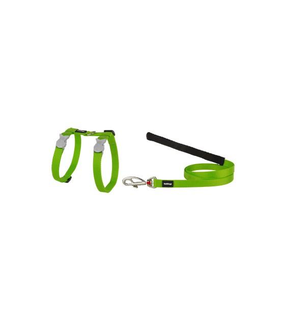 Red Dingo Classic Cat Harness and Lead (Lime Green)