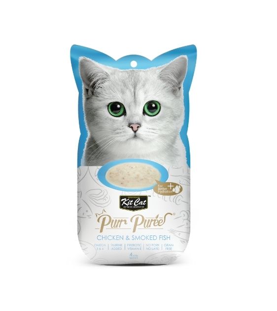 Kit Cat Purr Puree Chicken & Smoked Fish Cat Treat