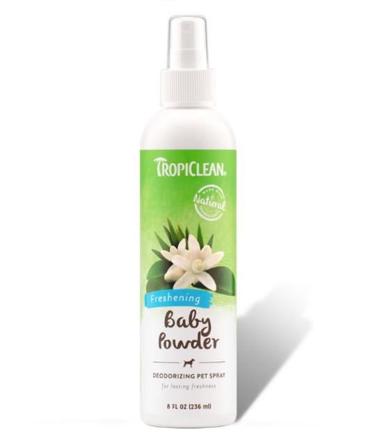 TropiClean Baby Powder Deodorizing Pet Spray (Soft and Fresh)