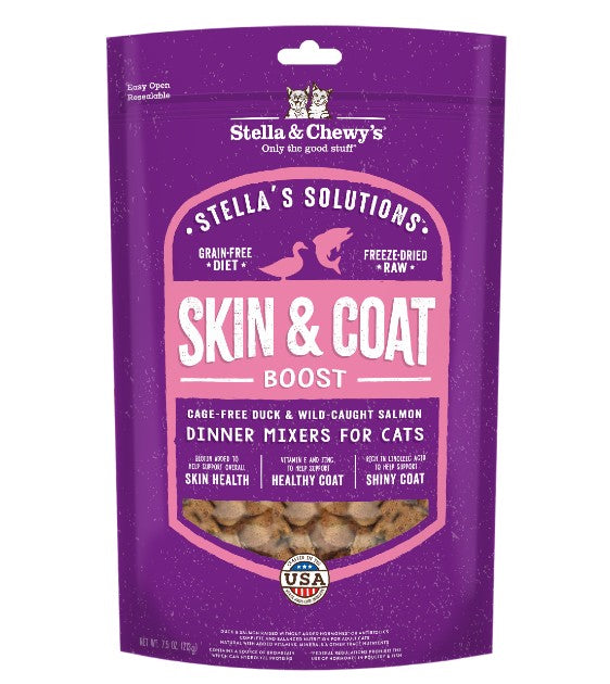 Stella & Chewy's Stella's Solutions (Skin & Coat) Duck & Salmon Freeze-Dried Raw Cat Food