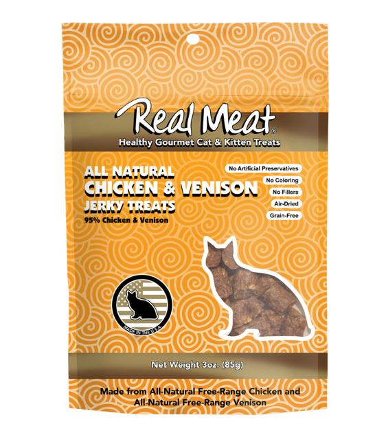 The Real Meat Company All Natural Chicken & Venison Recipe Jerky Cat Treats