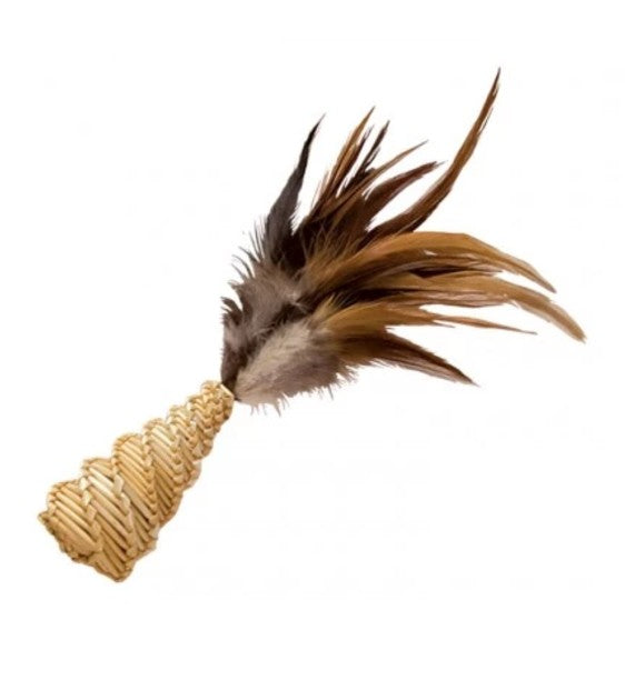 Kong Straw Cone With Feathers Cat Toy