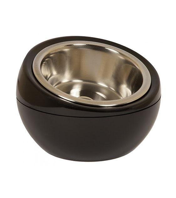 Hing Designs UK Made Non-Slip Stainless Steel Single Cat & Dog Bowl (Black)