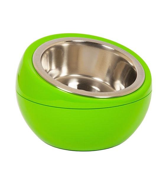 Hing Designs UK Made Non-Slip Stainless Steel Single Cat & Dog Bowl (Green)