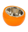 Hing Designs UK Made Non-Slip Stainless Steel Single Cat & Dog Bowl (Orange)