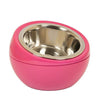 Hing Designs UK Made Non-Slip Stainless Steel Single Cat & Dog Bowl (Pink)