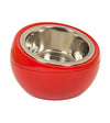 Hing Designs UK Made Non-Slip Stainless Steel Single Cat & Dog Bowl (Red)