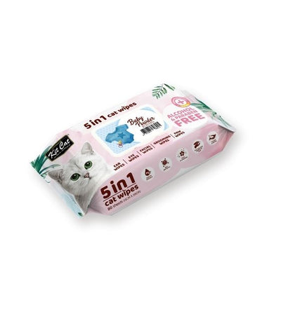 Kit Cat 5 In 1 Cat Wipes (Baby Powder)