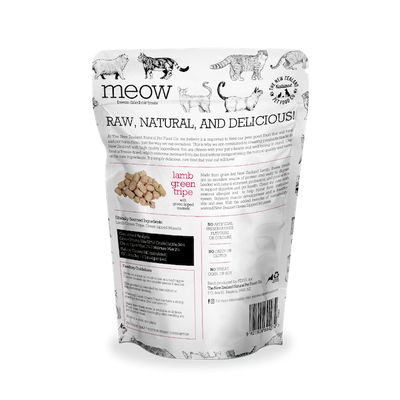 MEOW Lamb Green Tripe Freeze Dried Cat Treats - Back