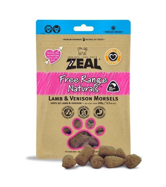 Zeal Free Range Freeze Dried Lamb & Venison Morsels Cat and Dog Treats