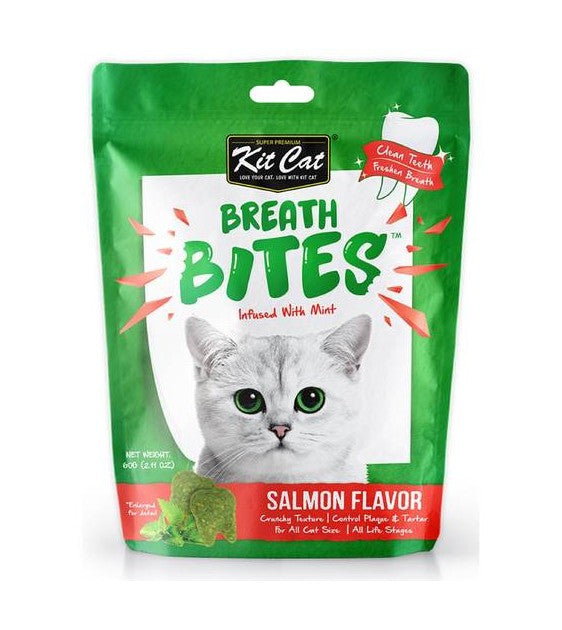 Kit Cat Breath Bites Mint & Salmon Flavour Dental Cat Treats