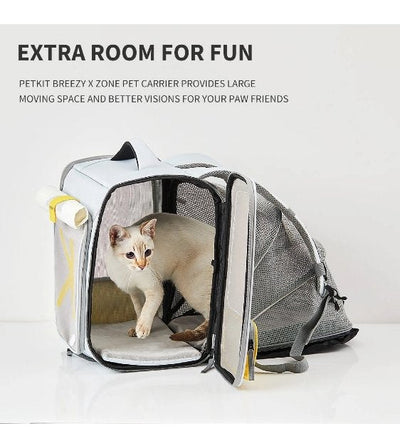 PETKIT Breezy Zone Backpack Carrier (Grey & Yellow) - Good Dog People™