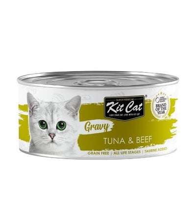 Kit Cat Gravy (Tuna & Beef) Grain Free Canned Wet Cat Food