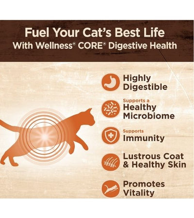 Wellness CORE Digestive Health with Wholesome Grains Chicken Recipe (Chicken & Rice) Dry Cat Food