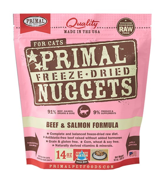 Primal Freeze Dried Nuggets Beef and Salmon Formula Cat Food