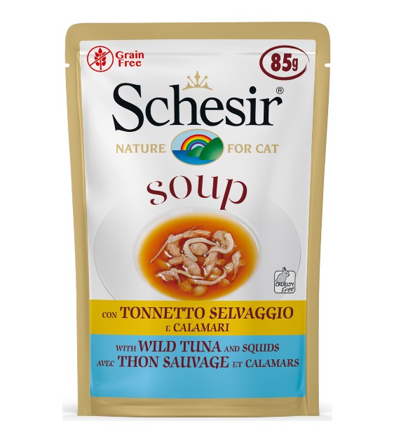 15% OFF: Schesir Tuna with Squid Soup Pouch Wet Cat Food