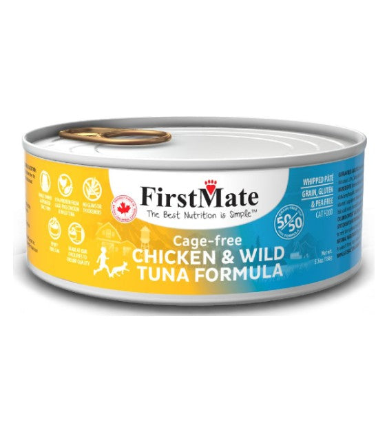 FirstMate 50/50 Free Run Chicken & Wild Tuna Formula Grain Free Wet Cat Food