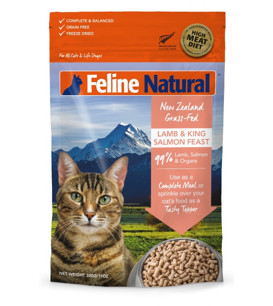 Feline Natural Freeze Dried Raw Lamb & King Salmon Feast Cat Food