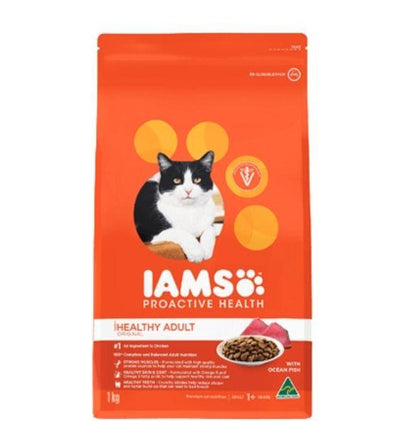 IAMS ProActive Health Healthy Adult with Ocean Fish Dry Cat Food - front