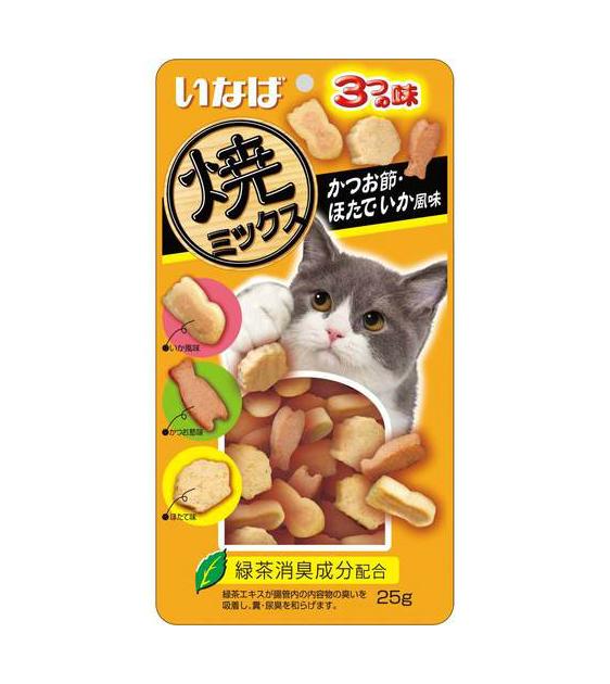 Ciao Soft Bits Mix Tuna and Chicken Fillet with Dried Bonito Scallop and Squid Flavour Cat Treats - CIQ121