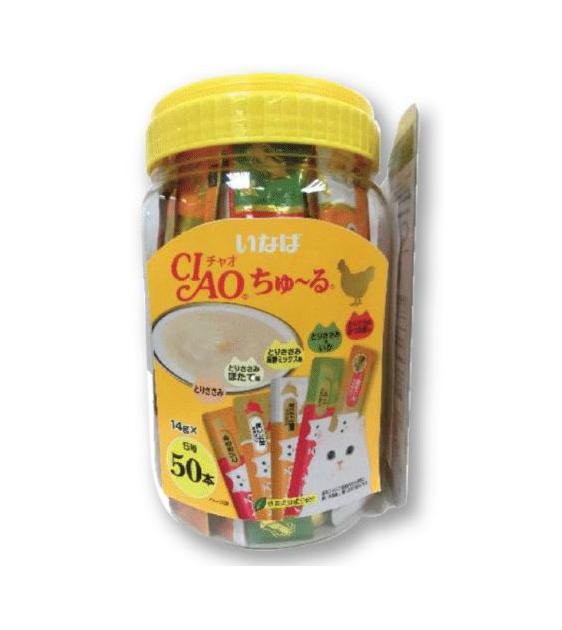 Ciao Churu Chicken Jumbo Mix (Pack of 50) Cat Treats-CIST12T