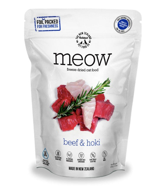 MEOW Freeze Dried Raw Beef and Hoki Cat Food