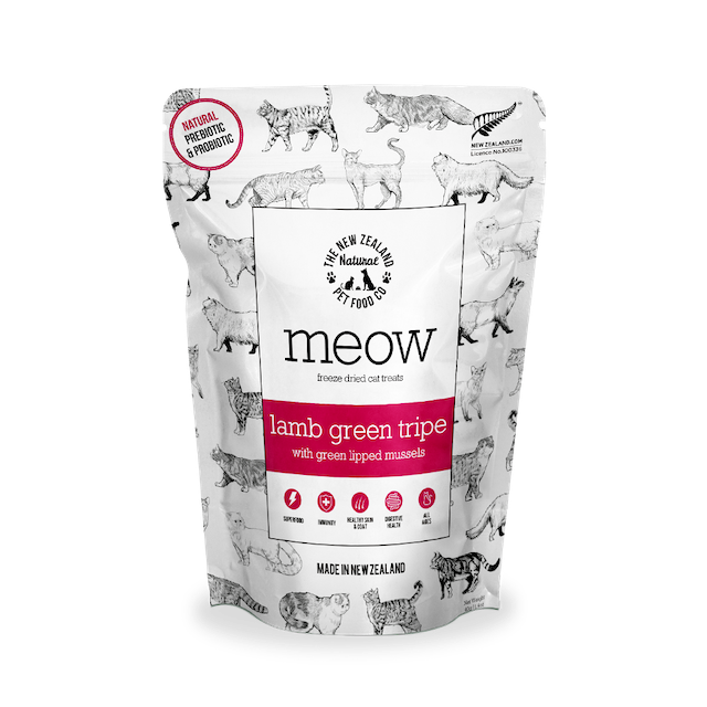 MEOW Lamb Green Tripe Freeze Dried Cat Treats - Front 