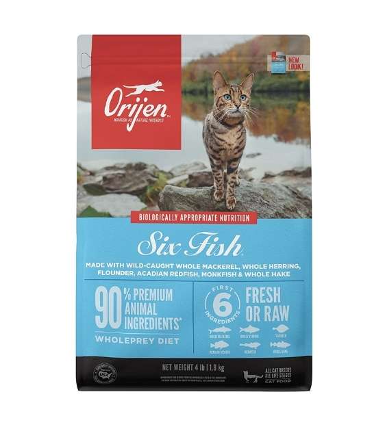 EXTRA 5% OFF + FREE GIFTS: ORIJEN Six Fish Dry Cat Food