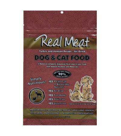 The Real Meat Air Dried Turkey & Venison Dog & Cat Food Media 14oz