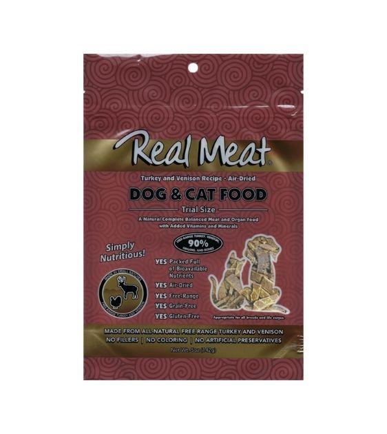 The Real Meat Air Dried Turkey & Venison Dog & Cat Food Media 5oz