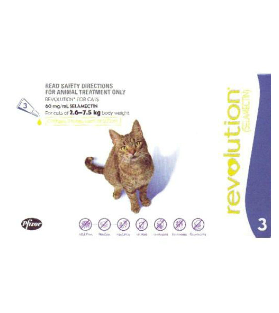 Revolution For Cats 2.6kg - 7.5kg 3ct