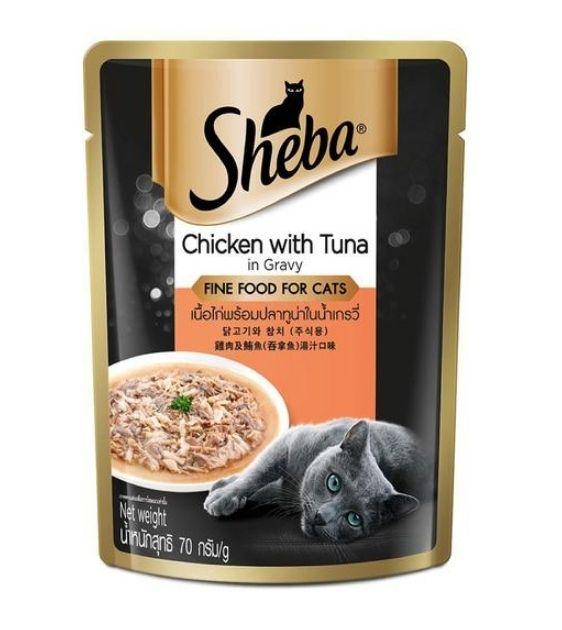 Sheba Chicken with Tuna in Gravy Pouch Wet Cat Food