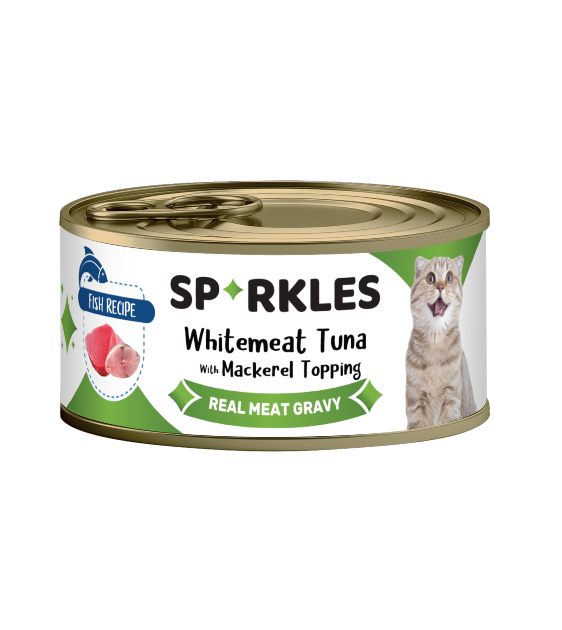 Sparkles Colours Whitemeat Tuna with Mackerel Topping Canned Wet Cat Food