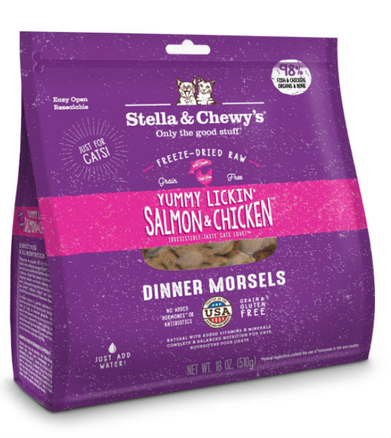 Stella & Chewy's Yummy Lickin Salmon & Chicken Freeze Dried Cat Food
