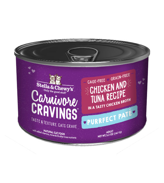 Stella & Chewy's Carnivore Cravings Purrfect Pate Chicken & Tuna Pate Recipe in Chicken Broth