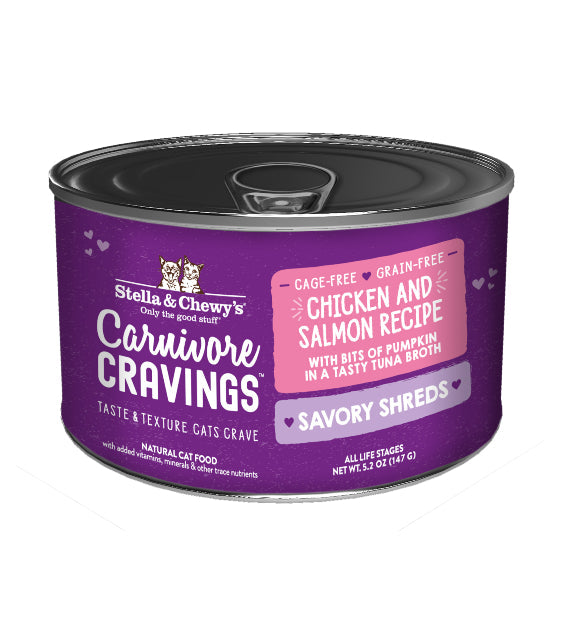 Stella & Chewy's Carnivore Cravings Savory Shreds Chicken & Salmon Recipe in Tuna Broth