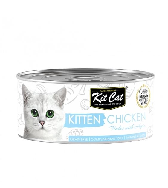 Kit Cat Kitten Chicken Flakes Aspic Grain Free Wet Cat Food