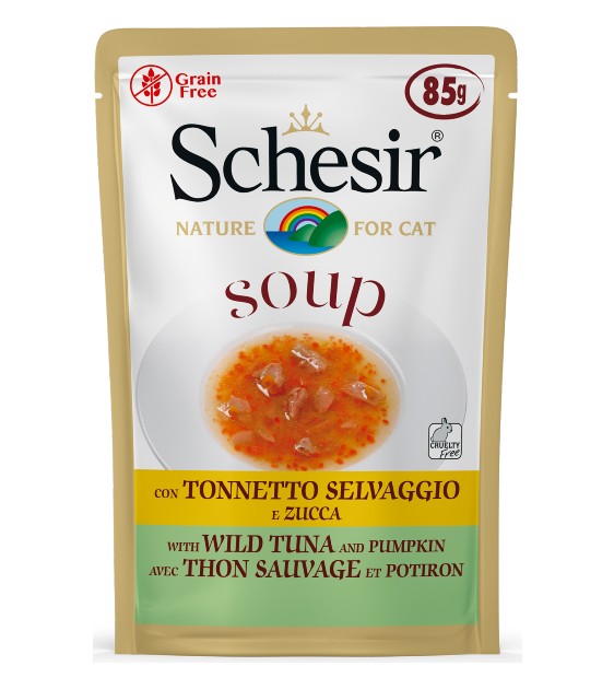 Schesir Tuna with Pumpkin Soup Pouch Wet Cat Food