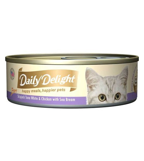 Daily Delight Pure Skipjack Tuna White & Chicken with Sea Bream Wet Cat Food