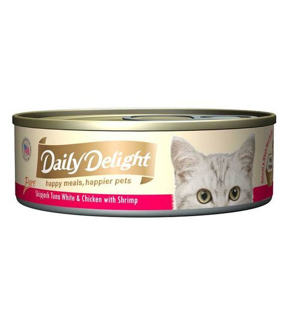 Daily Delight Pure Skipjack Tuna White & Chicken with Shrimp Wet Cat Food