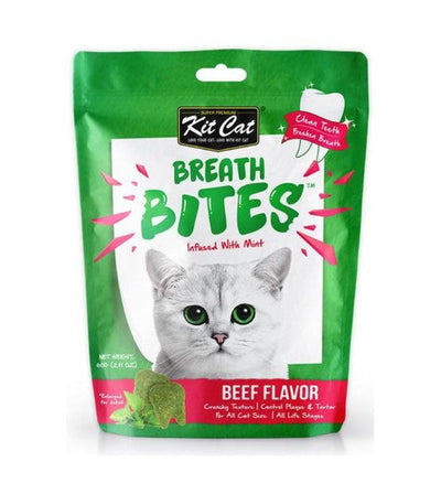 Kit Cat Breath Bites Mint & Beef Flavour Dental Cat Treats