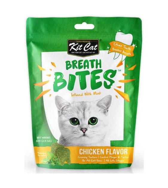 Kit Cat Breath Bites Mint & Chicken Flavour Dental Cat Treats
