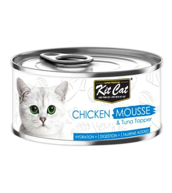 Kit Cat Chicken Mousse & Tuna Topper Wet Cat Food