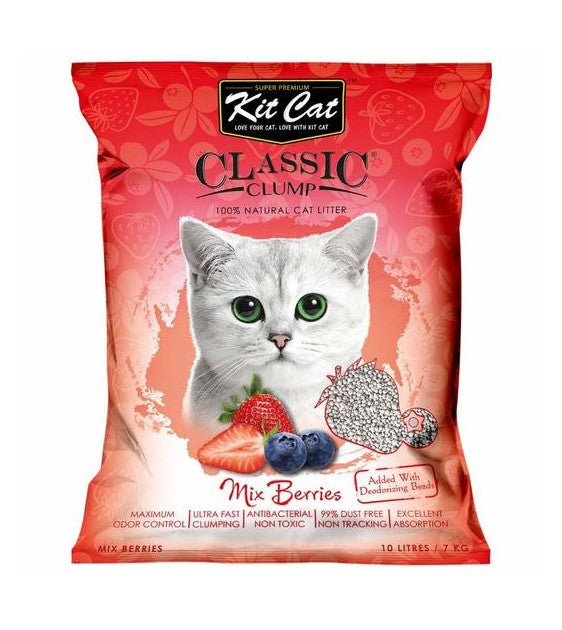 Kit Cat Classic Clump Mix Berries Clay Cat Litter