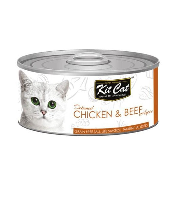 Kit Cat Deboned Chicken & Beef Aspic Grain Free Wet Cat Food