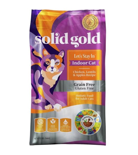 Solid Gold Let's Stay In Indoor Cat (Chicken, Lentils & Apples) Dry Cat Food